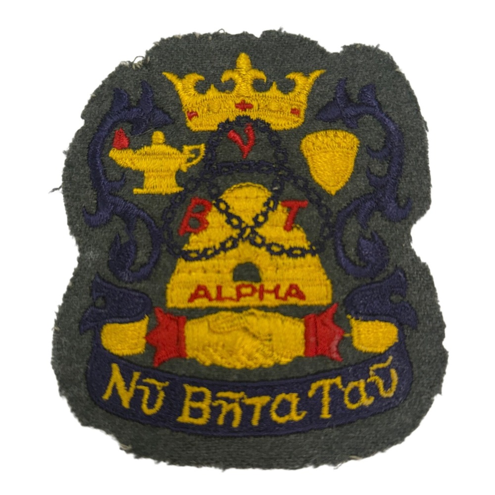 Vintage Nu Beta Tau‎ Alpha Fraternity Crest Embroidered Patch Greek Life Felt